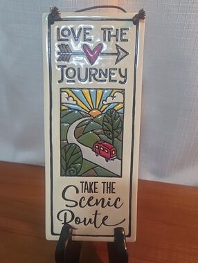 Love The Journey Scenic Route Wall Plaque - Ceramic